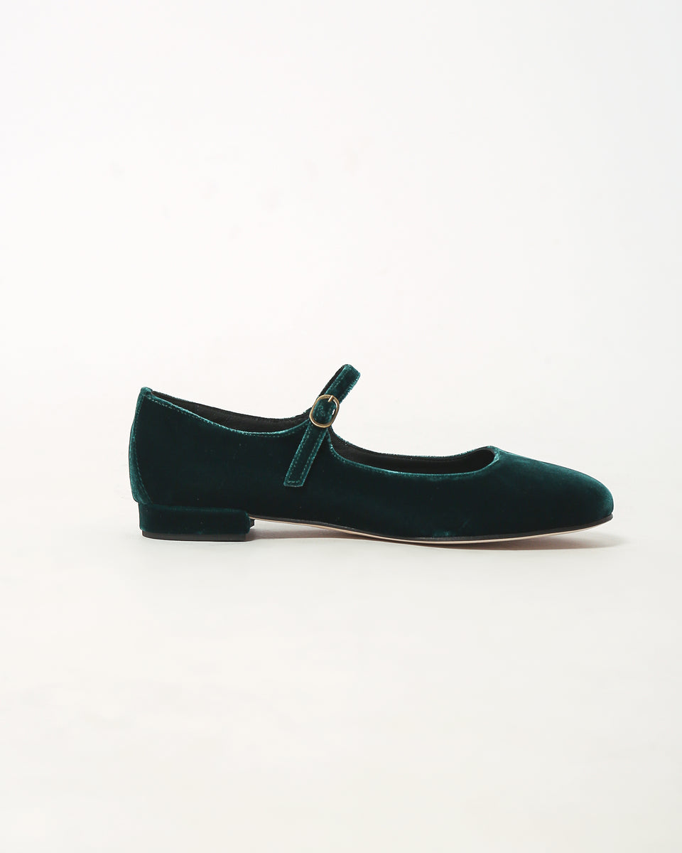 green velvet mary jane shoes